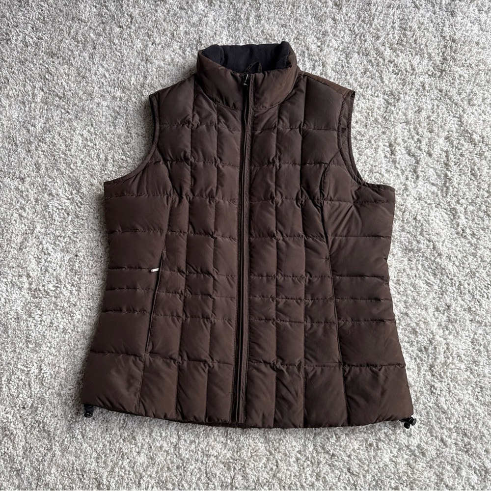 Brown Eddie Bauer Premium Goose Down Vest Women’s Size Small